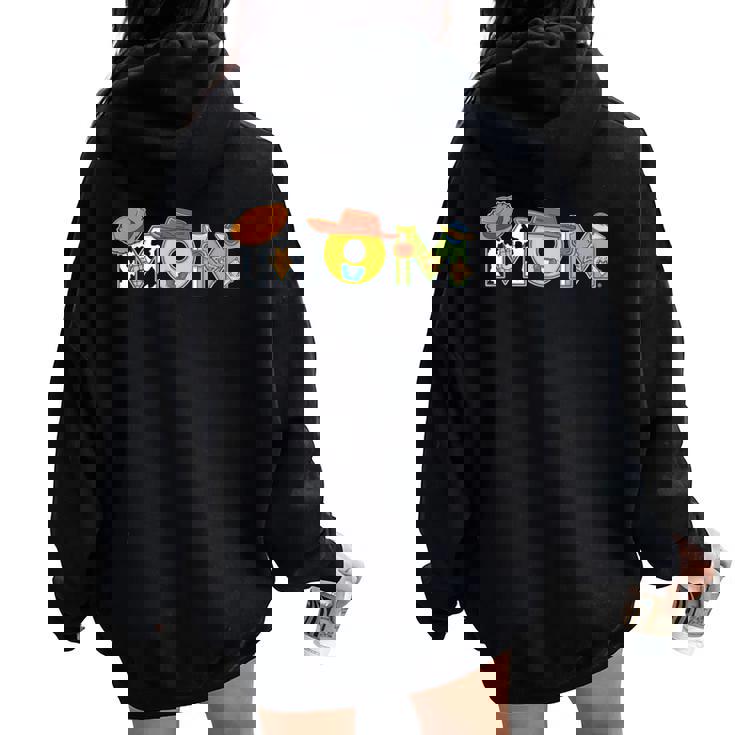 Mom Western Sheriff Woody Idea Women Oversized Hoodie Back Print