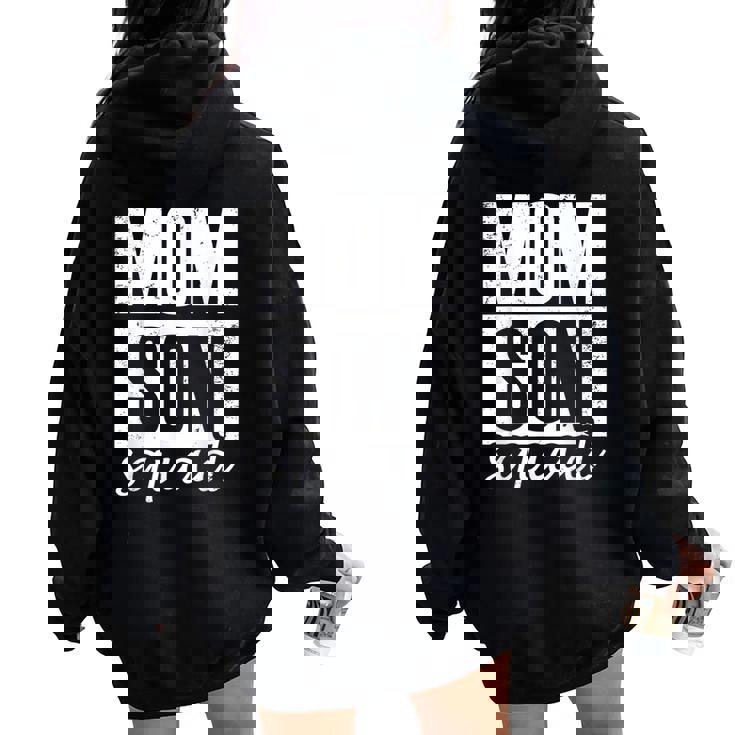 Mommy Son Squad Mom Sons Matching Mother's Day Mother Son Women Oversized Hoodie Back Print