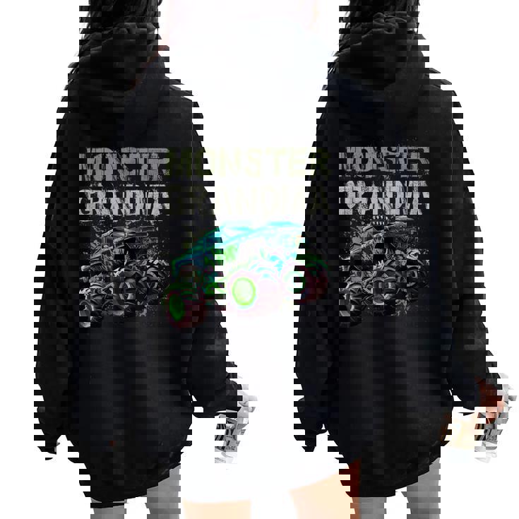 Monster Truck Grandma Family Matching Monster Truck Lovers Women Oversized Hoodie Back Print
