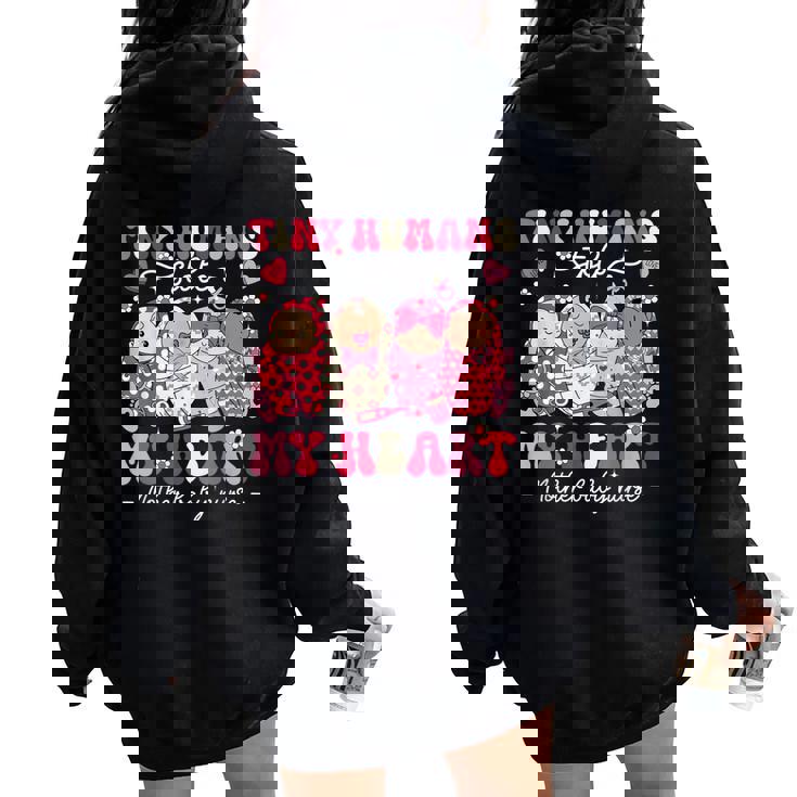 Mother Baby Nurse Tiny Humans Stole My Heart Valentines Day Women Oversized Hoodie Back Print Mother Baby Nurse Tiny Humans Stole My Heart Valentines Day Women Oversized Hoodie Back Print