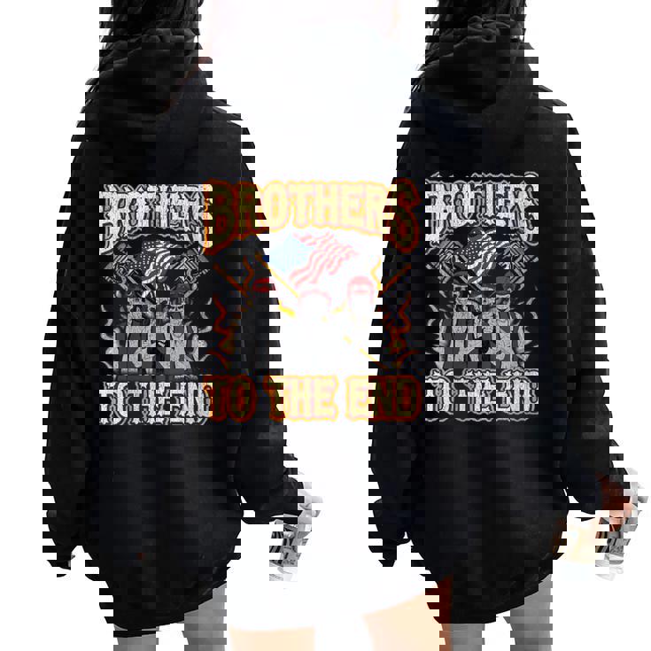 Motorcycle Military Veteran Biker Brotherhood Women Oversized Hoodie Back Print Motorcycle Military Veteran Biker Brotherhood Women Oversized Hoodie Back Print