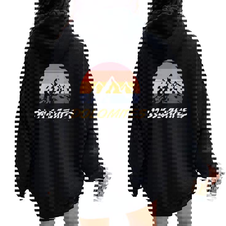 Mountains In The Dolomites Women Oversized Hoodie Back Print