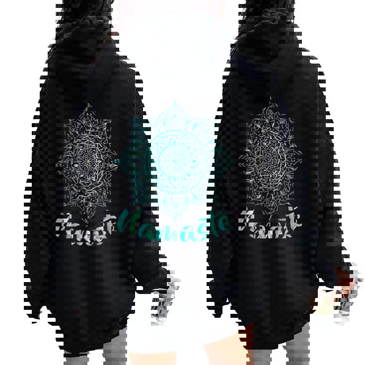 Namaste Lotus Flower Spiritual Yoga Om Women Oversized Hoodie Back Print