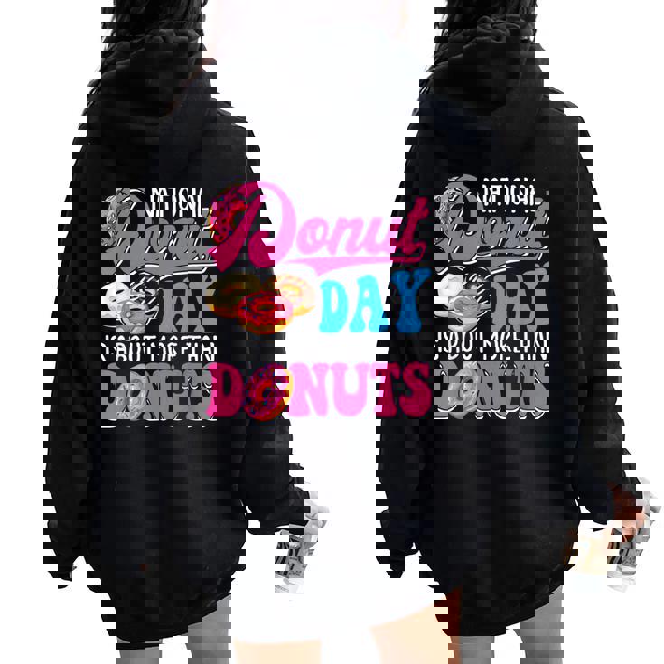 National Donut Day Doughnut Food Lover Boys Girls Women Oversized Hoodie Back Print