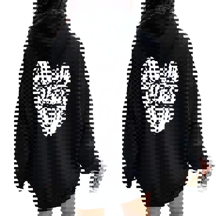 All You Need Is Love Retro Style Valentine's Day Heart Women Women Oversized Hoodie Back Print