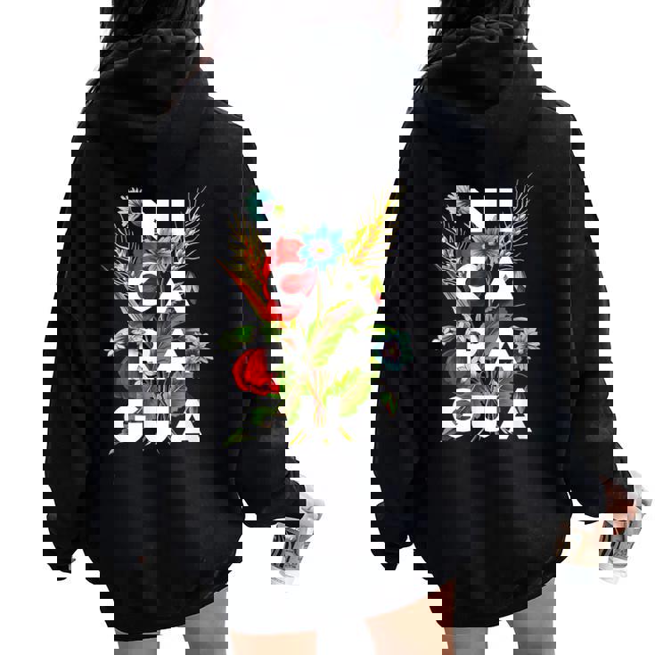Nicaragua Flores Nicaragüenses Flores Nicaraguense Floral Women Oversized Hoodie Back Print