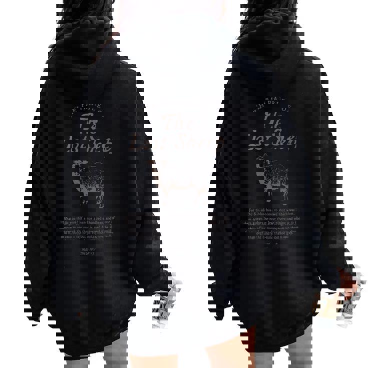 Parable Of The Lost Sheep Bible Verse Faith Based Worship Women Oversized Hoodie Back Print Parable Of The Lost Sheep Bible Verse Faith Based Worship Women Oversized Hoodie Back Print