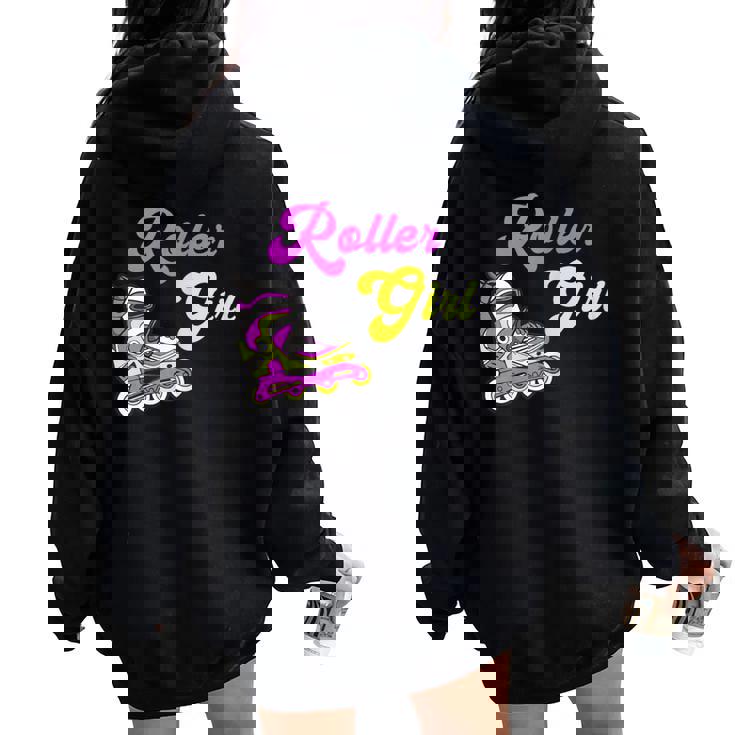 Patinador En Línea Roller Girl Patinaje Derby Sport Women Oversized Hoodie Back Print