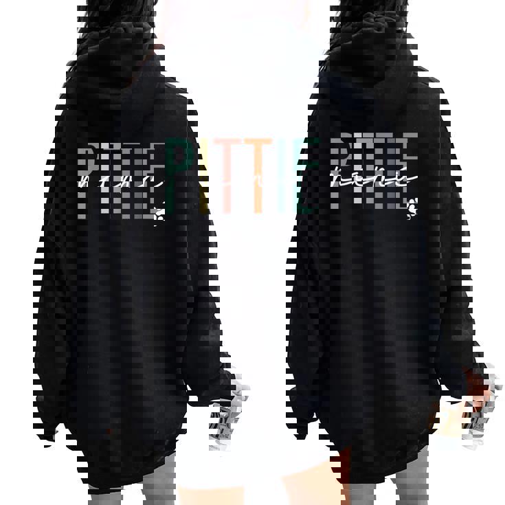 Pittie Mama Pit Bull Dog Mom Mother's Day Women Oversized Hoodie Back Print