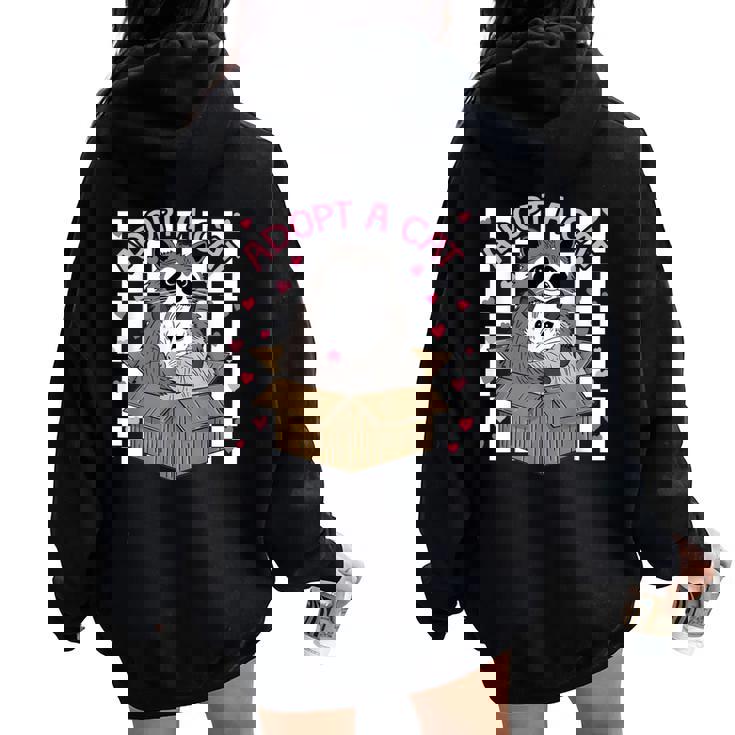 Possum & Raccoon Team Women's Oversized Hoodie - Back Print