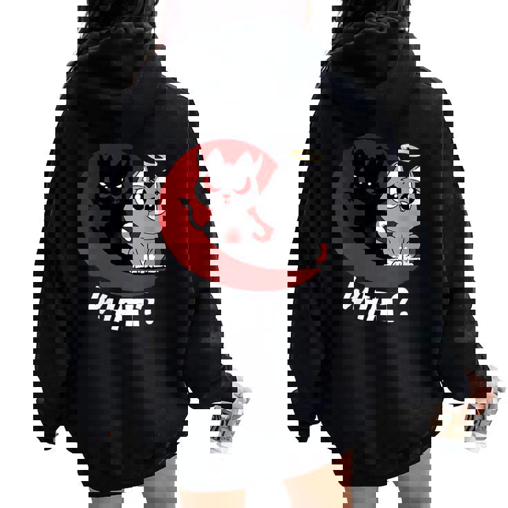 Quelle Ce N'était Pas Moi Bad Cat Chats Mignons Sweat à capuche oversize pour femme avec imprimé dans le dos