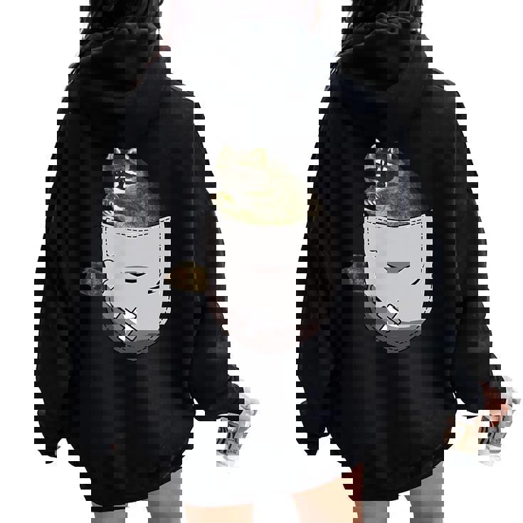 Raccoon Back Print Women's Oversized Hoodie - Fun Animal Lover Theme