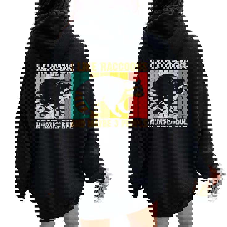 Raccoon For Men Women Raccoon Lover Introvert Women Oversized Hoodie Back Print Raccoon For Men Women Raccoon Lover Introvert Women Oversized Hoodie Back Print