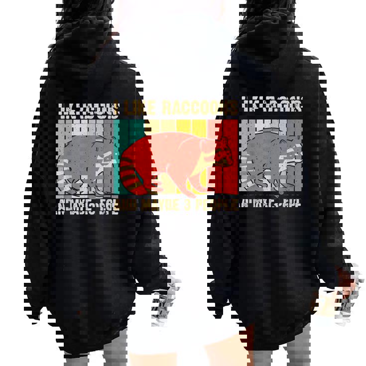 Raccoon For Men Women Raccoon Lover Introvert Women Oversized Hoodie Back Print Raccoon For Men Women Raccoon Lover Introvert Women Oversized Hoodie Back Print