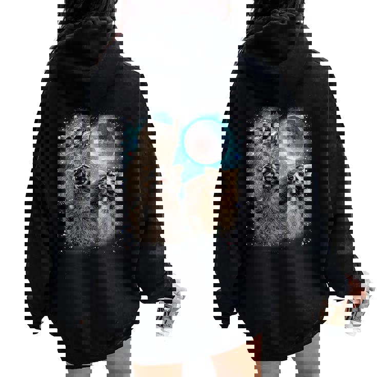 Raccoon Moon Hoodie - Unisex Oversized Back Print for All Ages