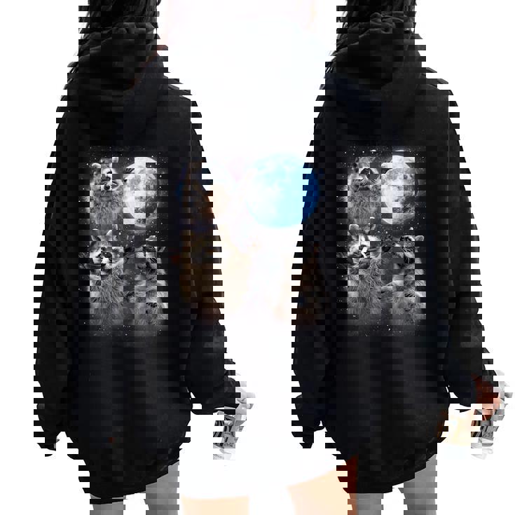 Raccoon Moon Women’s Oversized Hoodie | Whimsical Back Print Raccoon Moon Women’s Oversized Hoodie | Whimsical Back Print