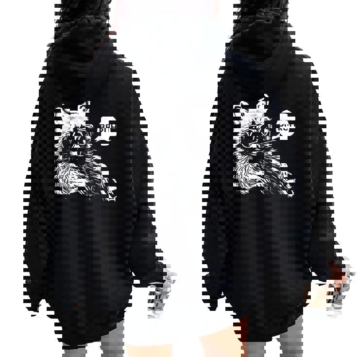 Raccoon Oversized Hoodie - Slang Meme Fun | Teens & Women's Back Print