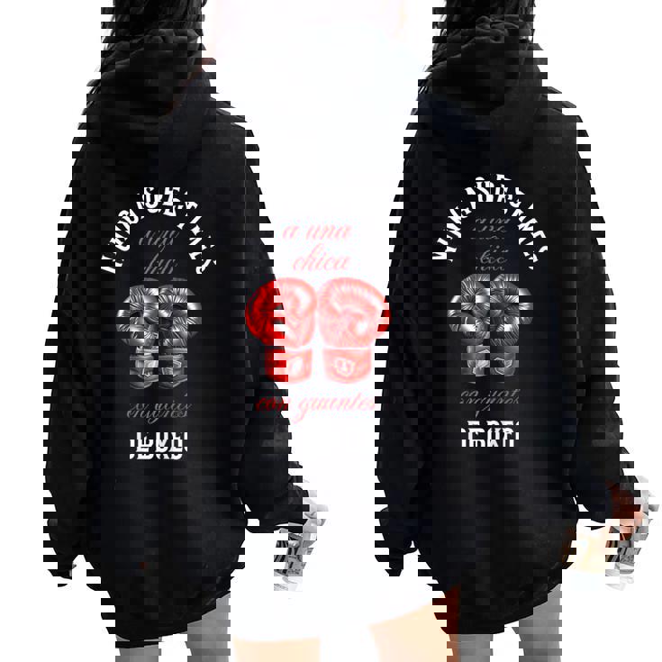 Regalo Boxeadora Humor Boxeo Divertida Chica Women Oversized Hoodie Back Print