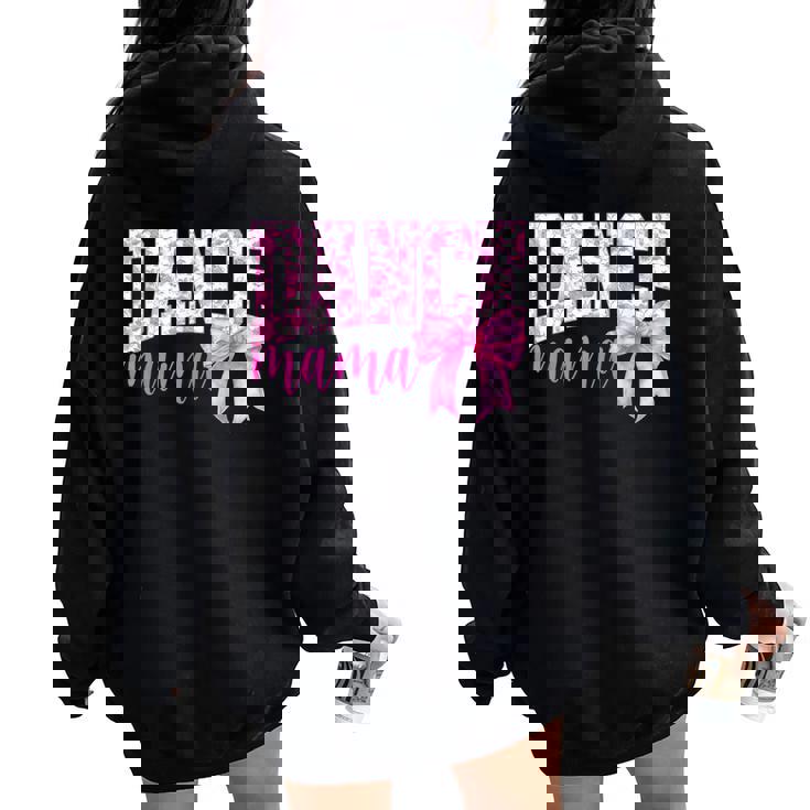 Retro Dance Mama Pink Coquette Bow Game Day Season Women Women Oversized Hoodie Back Print