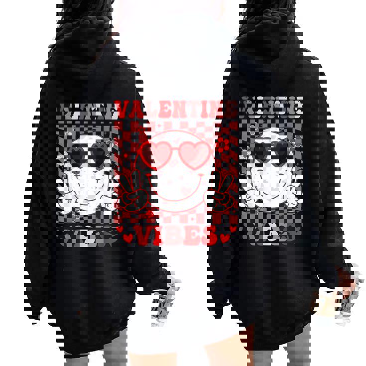 Retro Groovy Valentines Day Girl Valentine Vibes Women Oversized Hoodie Back Print Retro Groovy Valentines Day Girl Valentine Vibes Women Oversized Hoodie Back Print