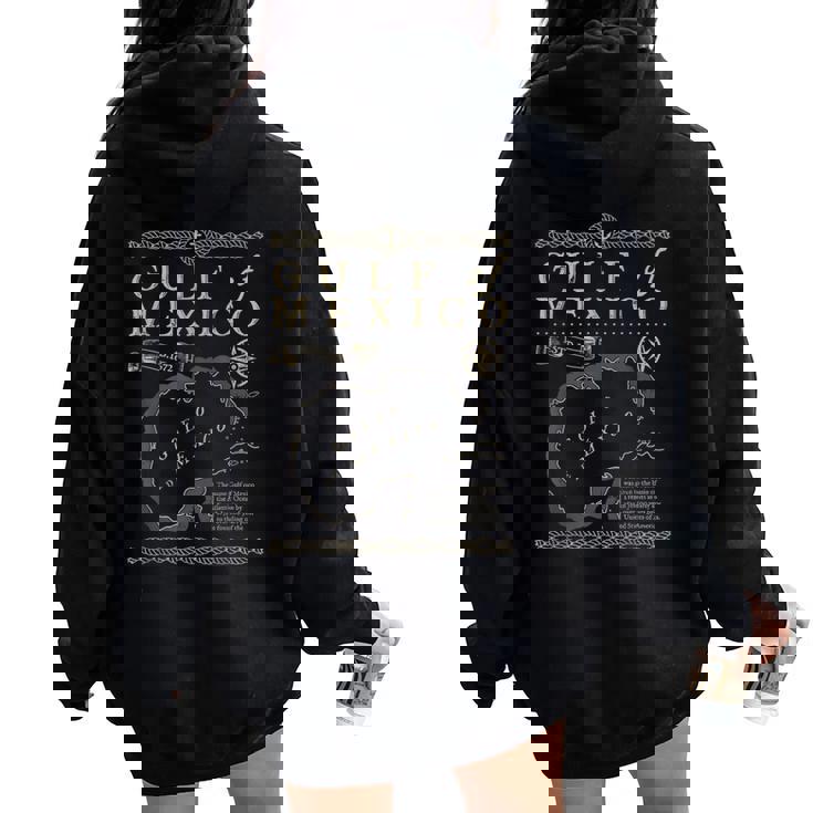 Retro Gulf Of Mexico Est 1550 Mexican Flag For Women Women Oversized Hoodie Back Print