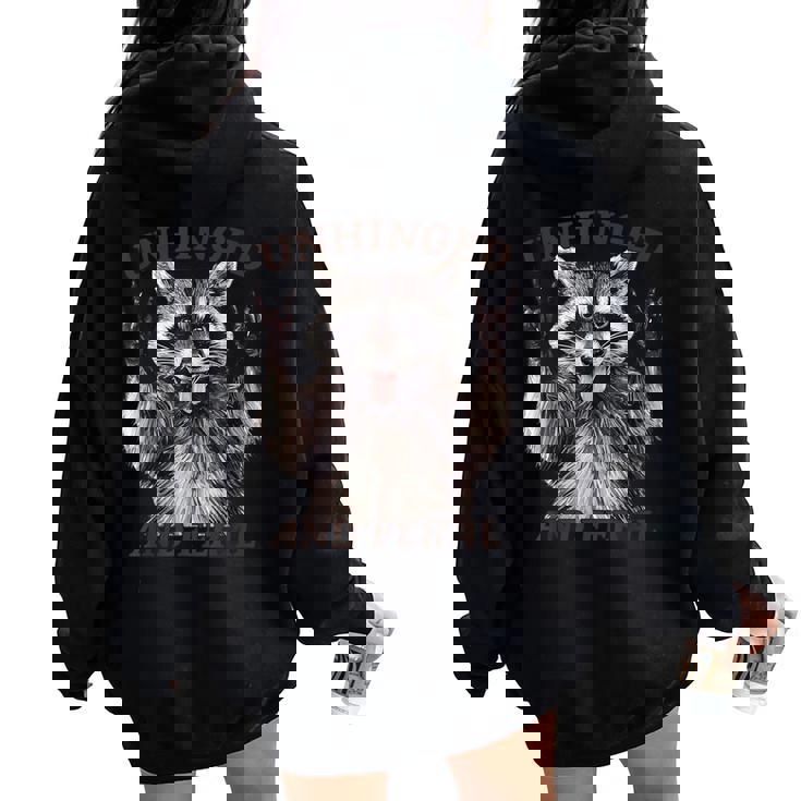 Retro Raccoon Feral Oversized Women's Hoodie | Summer Style Retro Raccoon Feral Oversized Women's Hoodie | Summer Style