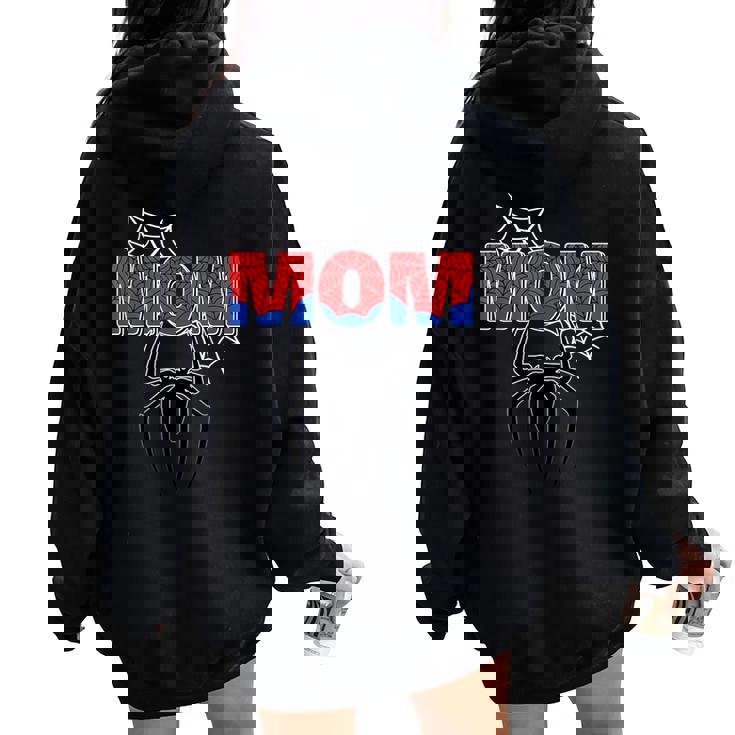 Retro Spider Momd Family Birthday Boy Party Mother's Day Women Oversized Hoodie Back Print
