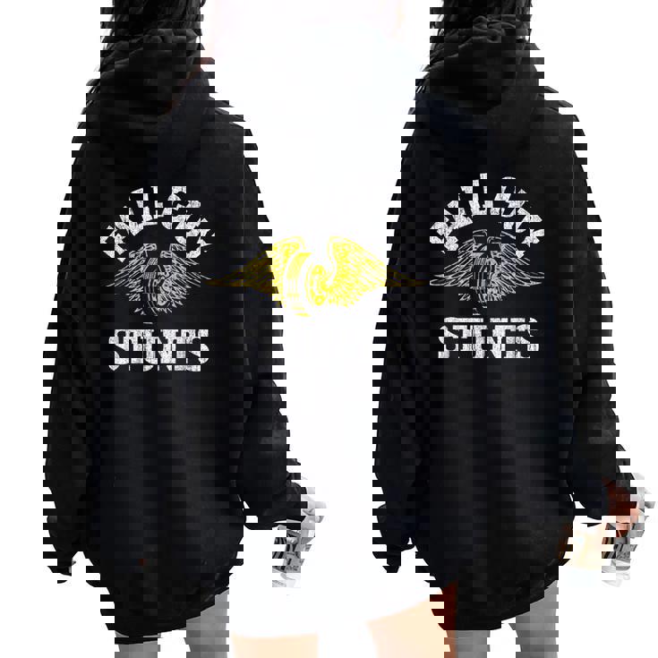 Retro Sport Lover Vintage Fall Guy Stunts Quote Car Women Oversized Hoodie Back Print