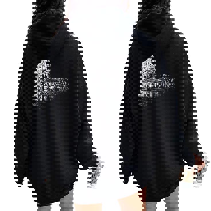 Roma Coliseo Italia Italia Anfiteatro Romano Me Encanta Roma Women Oversized Hoodie Back Print