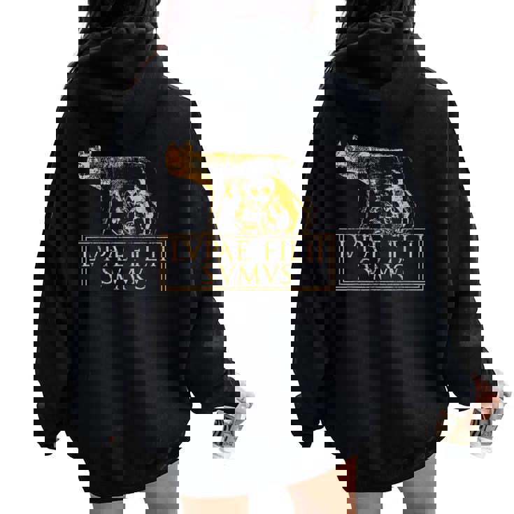 Roma Lupa Cita Del Imperio Romano Antigua De Roma Women Oversized Hoodie Back Print