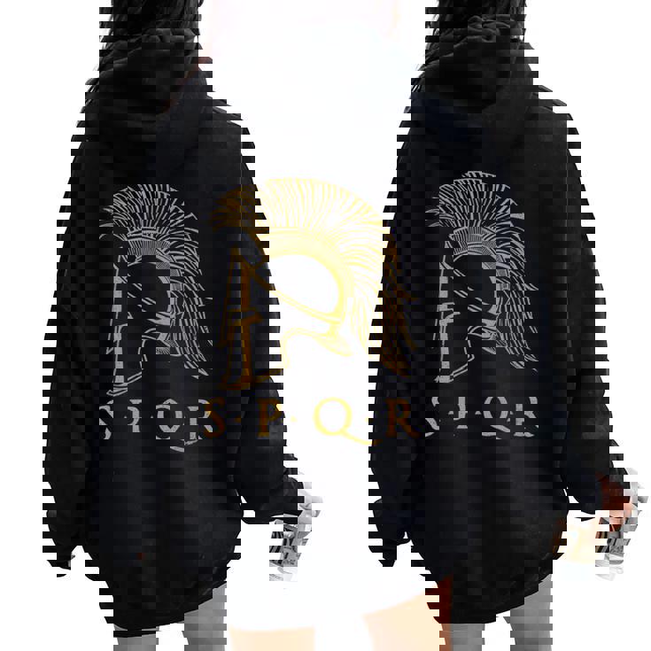 Roma Spqr Historia Romana Women Oversized Hoodie Back Print