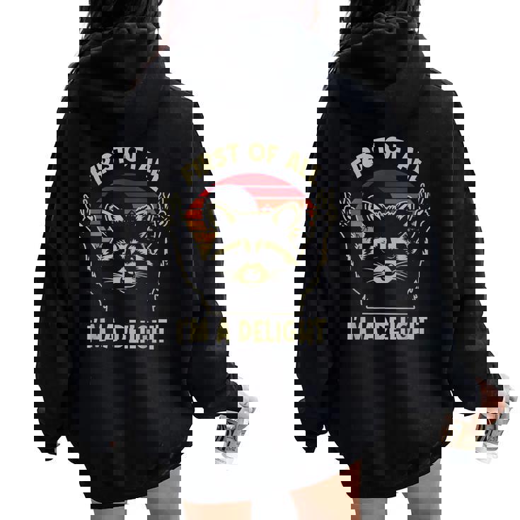 Sarcastic Raccoon Lover Women's Hoodie - Oversized Comfort | Back Print