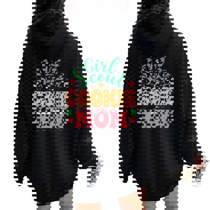 Scout Girls Cookie Mom Girl Troop Leader Cookie Women Oversized Hoodie Back Print