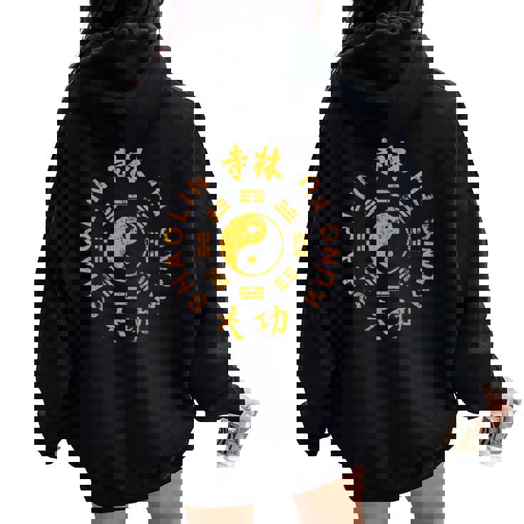 Shaolin Kung Fu Artes Marciales Chinas Tradicionales Cuello Women Oversized Hoodie Back Print