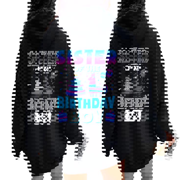 Sister Birthday Boy Llama Pinata Party Matching Family Women Oversized Hoodie Back Print