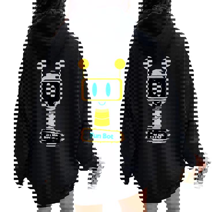 Sprunki Fun Bot Robot Toy Phase 0 For Boys And Girls Funbot Women Oversized Hoodie Back Print