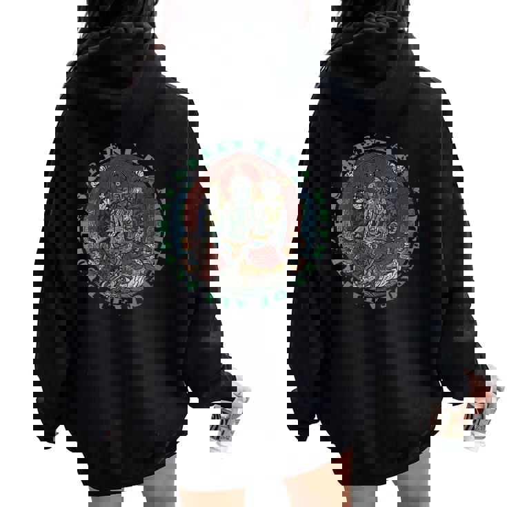 Taraerde Madre De Todos Los Budas Bodhisattva Dharma Cuello Women Oversized Hoodie Back Print