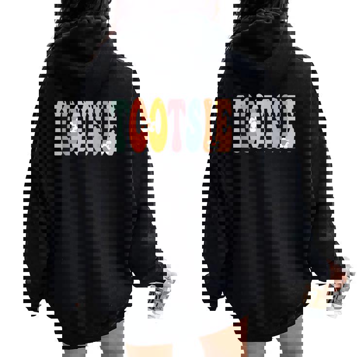 Tootsie Retro Groovy Mom Cute Mother's Day Grandma Women Oversized Hoodie Back Print