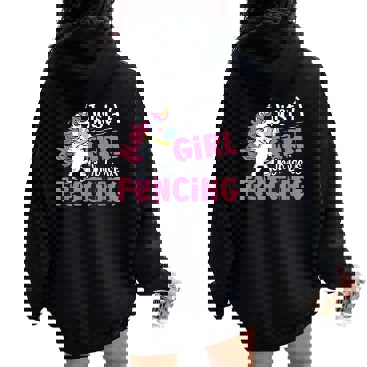 Traje De Esgrima Para Just A Girl Who Loves Fencing Women Oversized Hoodie Back Print