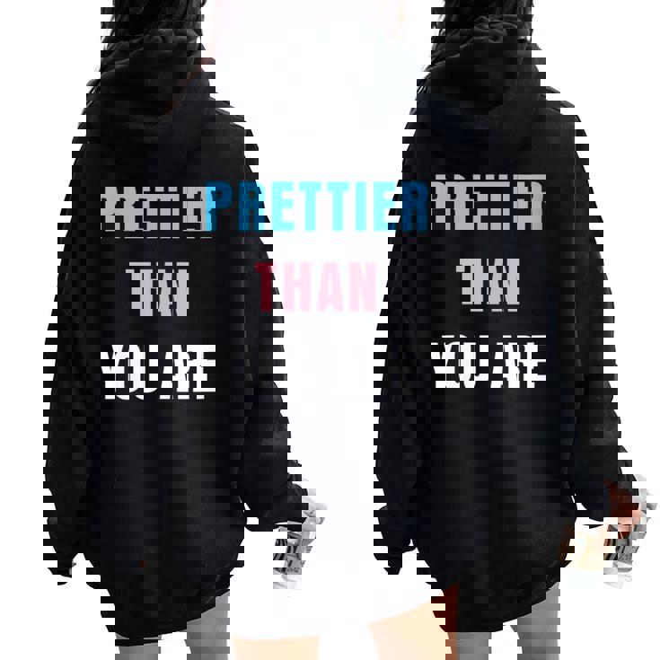 Trans Queer LGTBQ Transgender Humor Gay Pride Women Oversized Hoodie Back Print