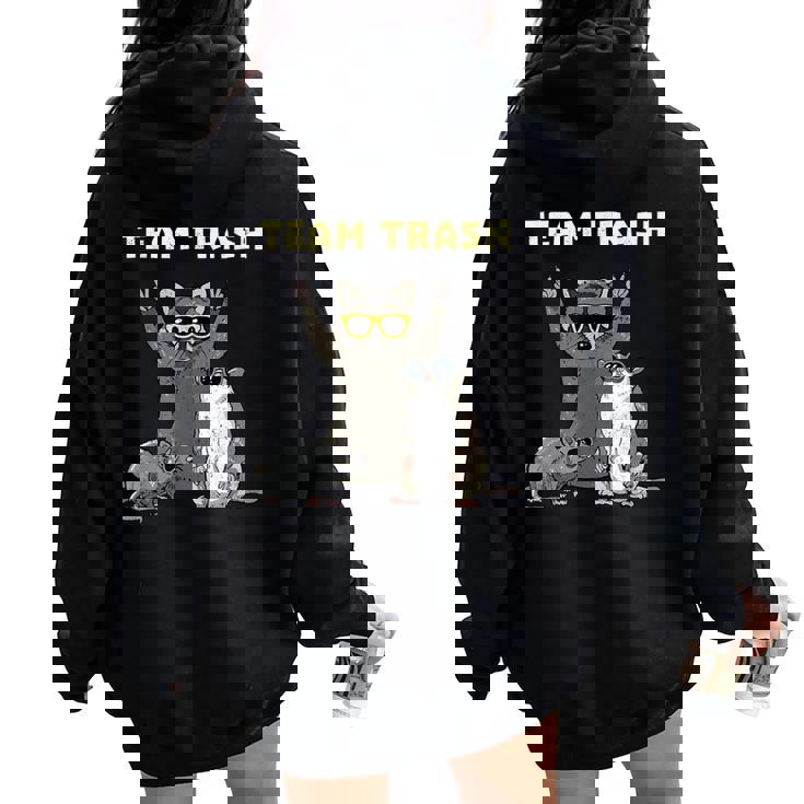 Trash Animals Oversized Women's Hoodie | Opossum Raccoon Rat Design