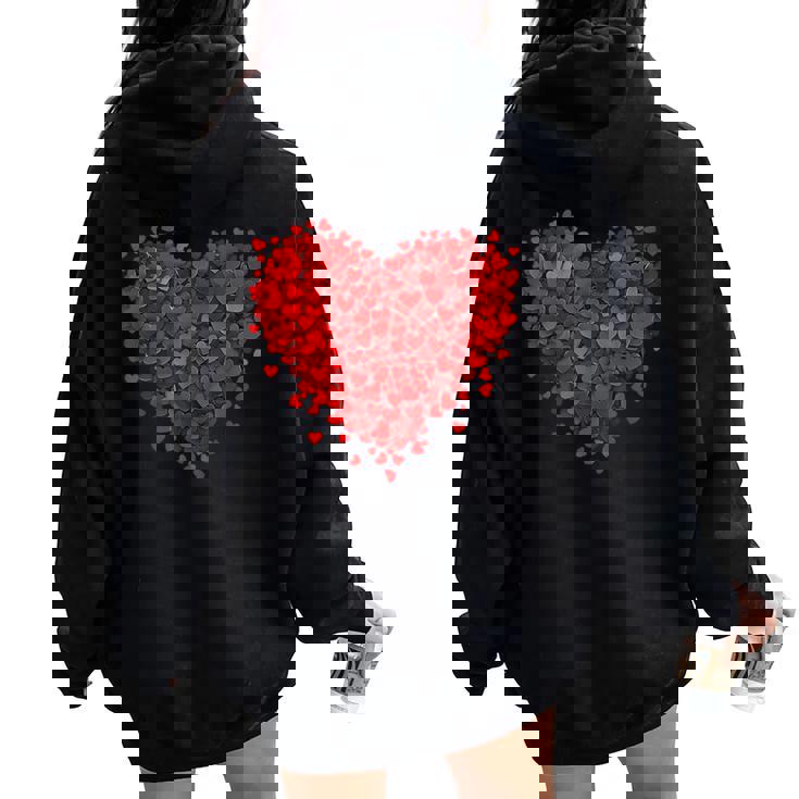 Valentine's Day Love Hearts Graphic Girls Boys Women Oversized Hoodie Back Print