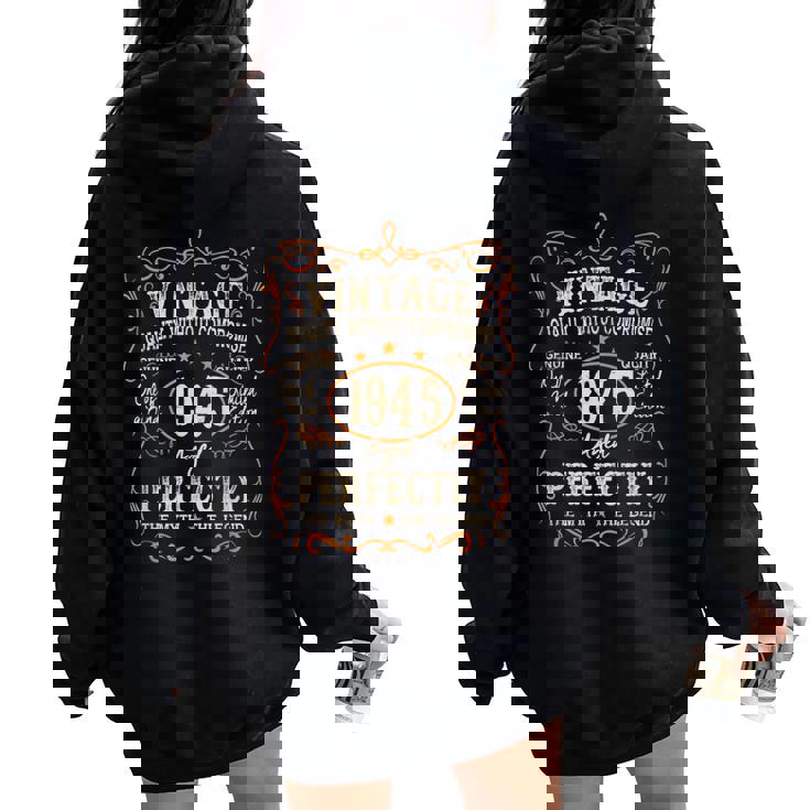 Vintage 1945 80Th Birthday 80 Year Old For Women Women Oversized Hoodie Back Print