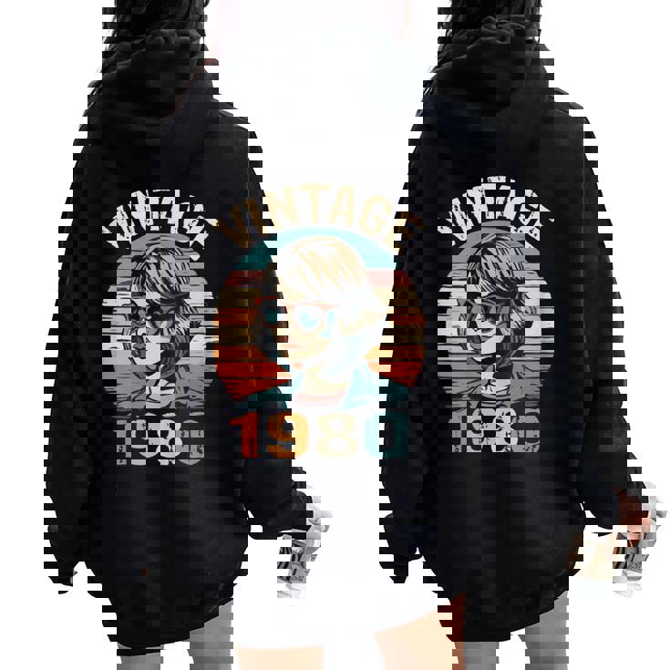 Vintage 1980 45 Años Cumpleaños Regalo Made In 1980 Women Oversized Hoodie Back Print