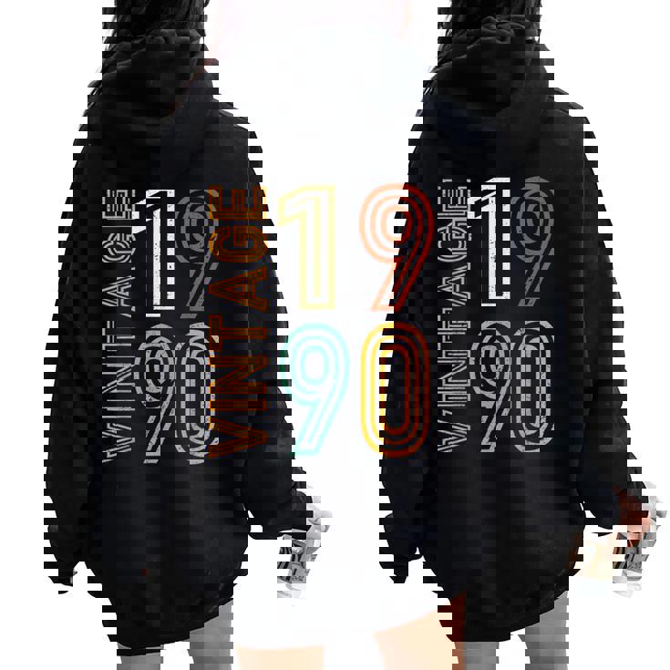 Vintage 1990 35Th Birthday 35 Years Old For Women Women Oversized Hoodie Back Print