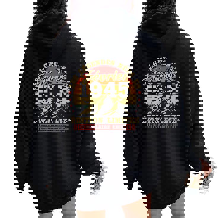 Vintage Febrero 1945 Retro Cumpleaños 80 Años Hombres Es Women Oversized Hoodie Back Print