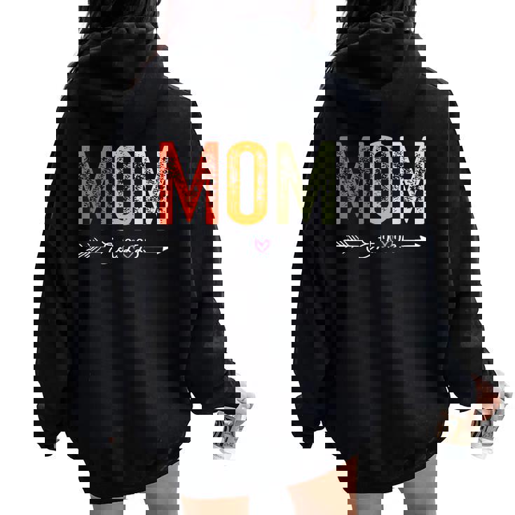 Vintage Mom Est 2025 Promoted To Mommy Mother's Day 2025 Women Oversized Hoodie Back Print