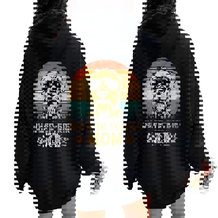 Vintage Wheaten Terrier Mom Dog Lovers Mother's Day Women Oversized Hoodie Back Print