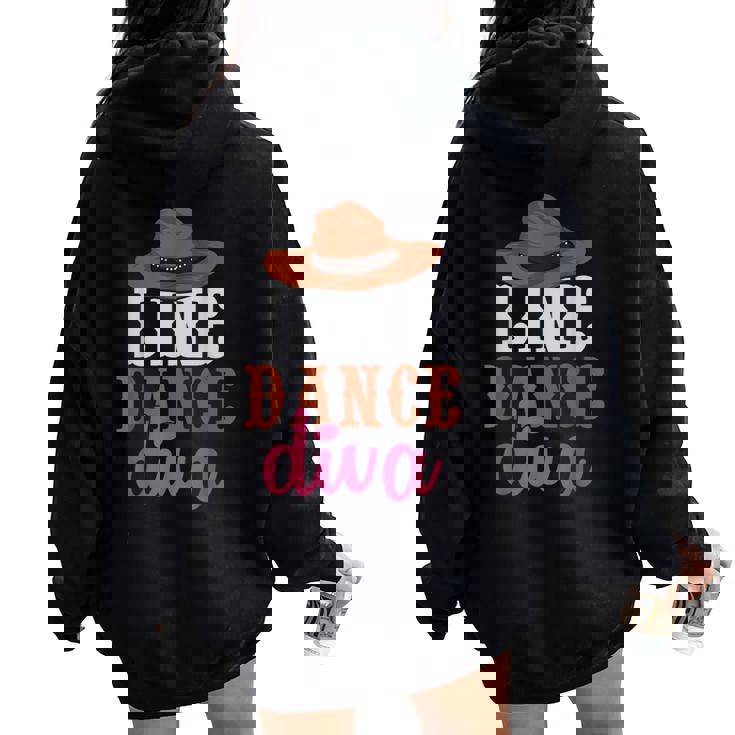 Western Country Line Bailarina Es Niñas Diva Line Dance Women Oversized Hoodie Back Print