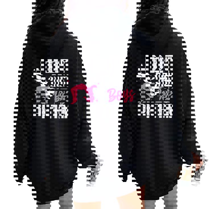 Wrestling Girls Wrestler Mom Wrestle Women Oversized Hoodie Back Print